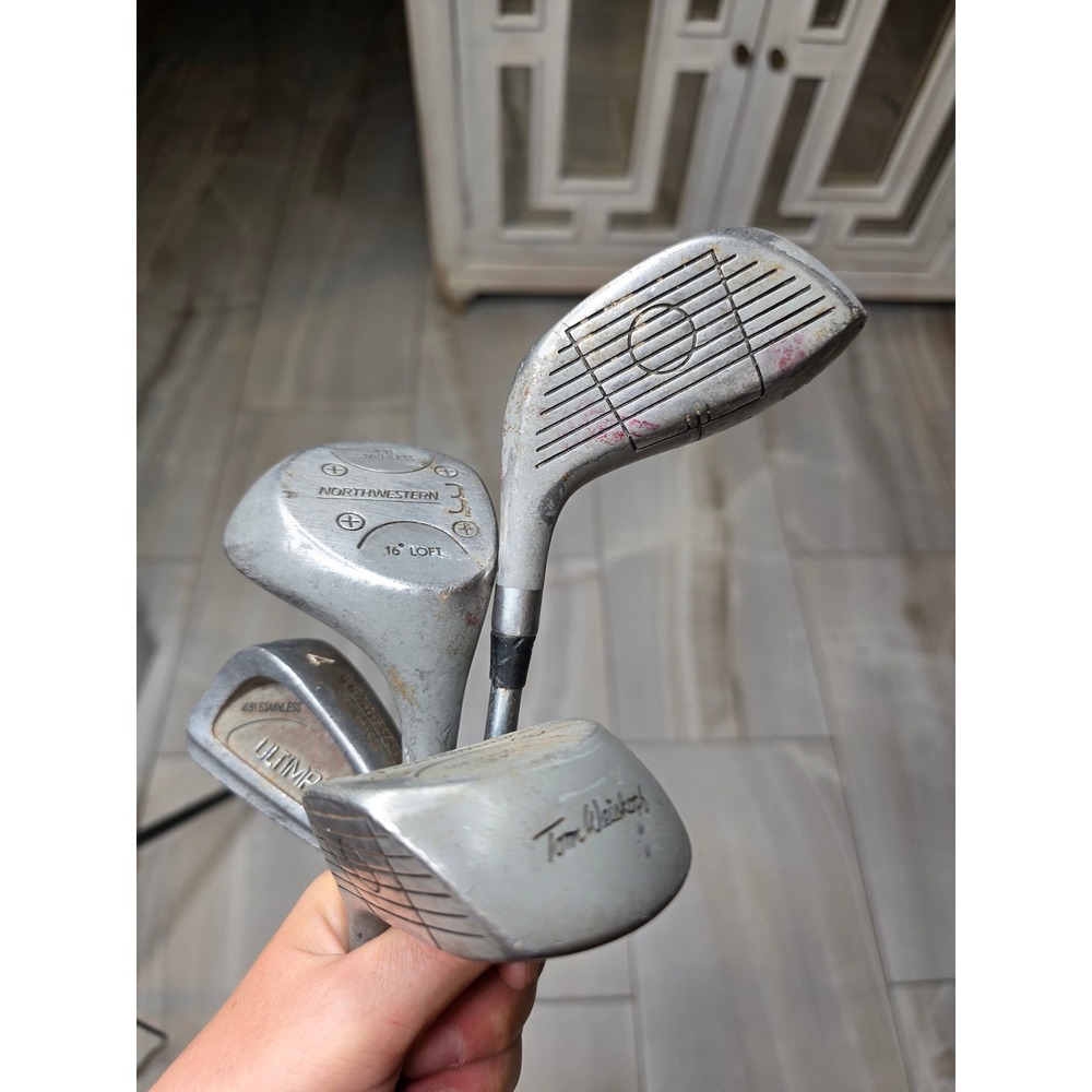Northwestern Golf Club Set 1 3 5 Woods Tom Weiskopf 4 Iron Ultimate Stainless - Picture 15 of 16